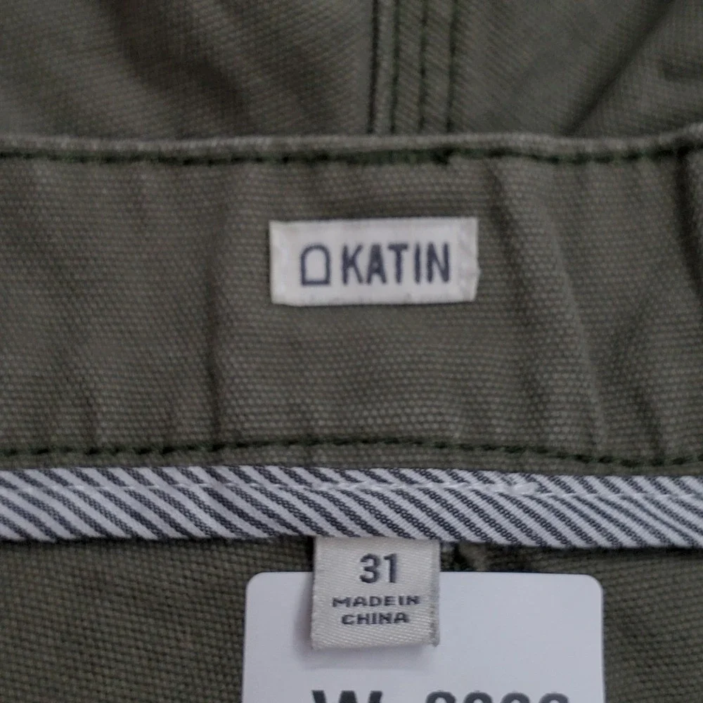 Katin Men Pants 31 Green Carpenter Workwear Canvas 27